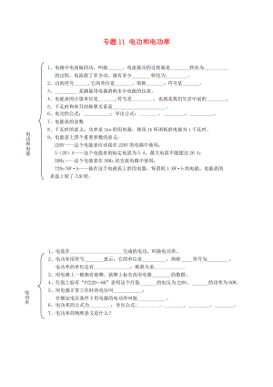 北京市2020中考物理總復(fù)習(xí) 專題11 電功和電功率知識(shí)點(diǎn)（無答案）