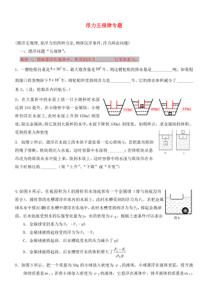 2020中考物理 浮力五規(guī)律專題講解（無(wú)答案）