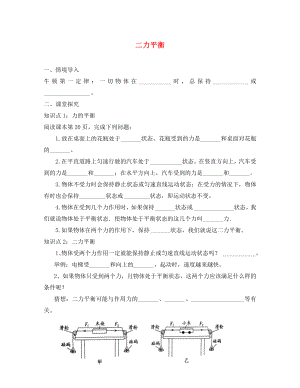 2020八年級(jí)物理下冊(cè) 8.2 二力平衡練習(xí)（無答案）（新版）新人教版