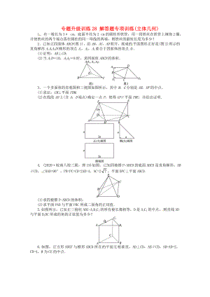 安徽省2020年高考數(shù)學第二輪復習 專題升級訓練28 解答題專項訓練立體幾何 理