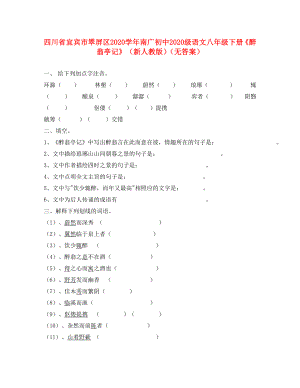 四川省宜賓市翠屏區(qū)南廣中學(xué)2020學(xué)年初2020級(jí)八年級(jí)語文下冊(cè)《醉翁亭記》學(xué)案（無答案） 新人教版