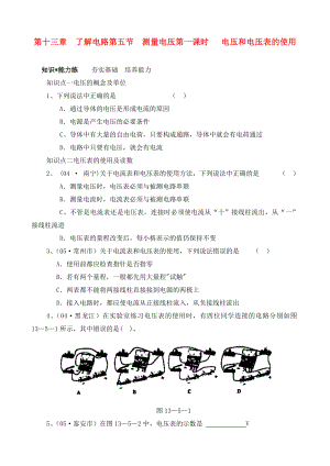 九年級(jí)物理 第十三章了解電路第五節(jié)測(cè)量電壓（一）練習(xí) 滬科版（通用）