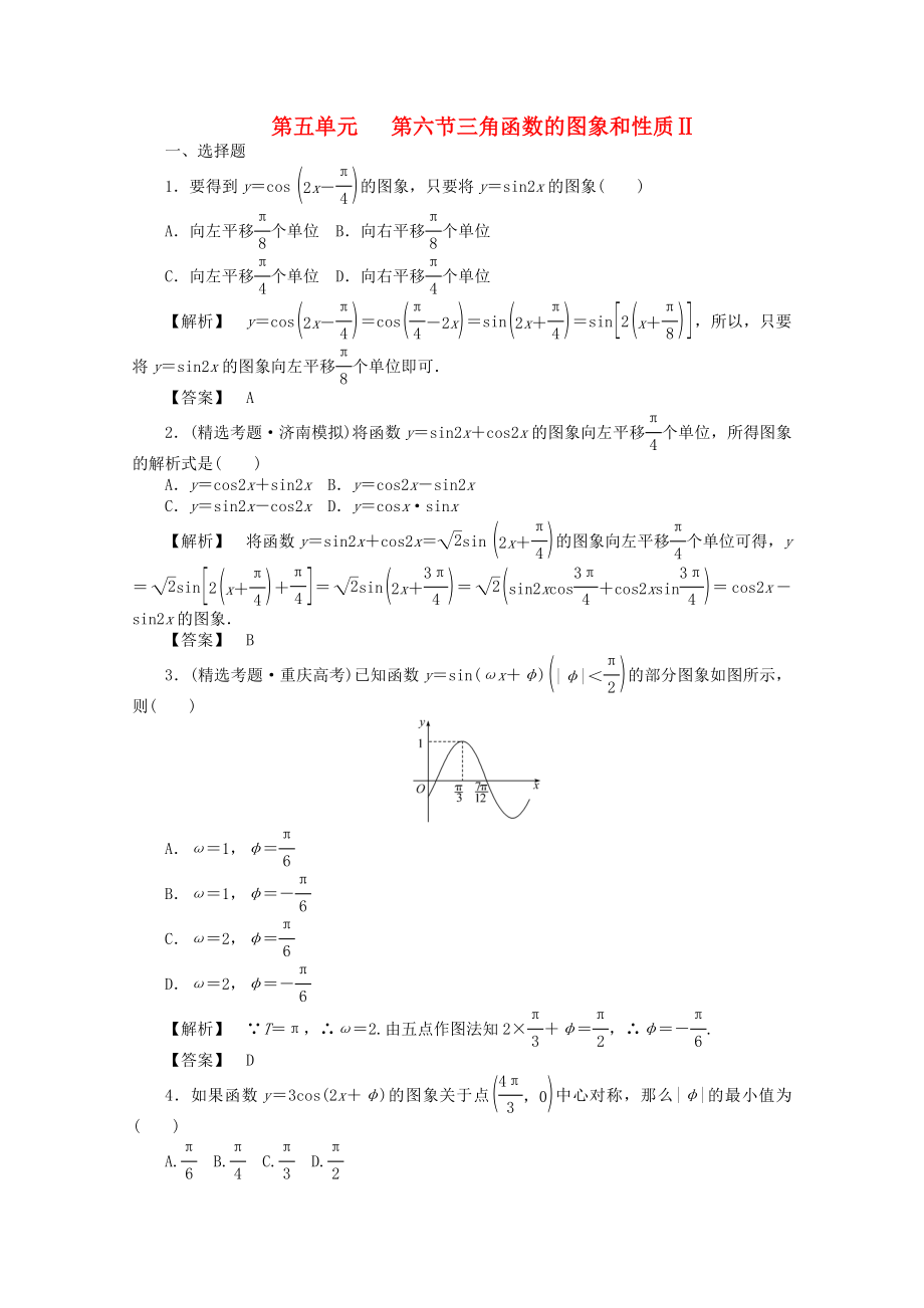 2020高考數(shù)學(xué)總復(fù)習(xí) 第五單元第六節(jié)三角函數(shù)的圖象和性質(zhì)Ⅱ_第1頁(yè)