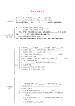 北京市2020中考物理總復(fù)習(xí) 專題2 簡(jiǎn)單運(yùn)動(dòng)知識(shí)點(diǎn)（無答案）