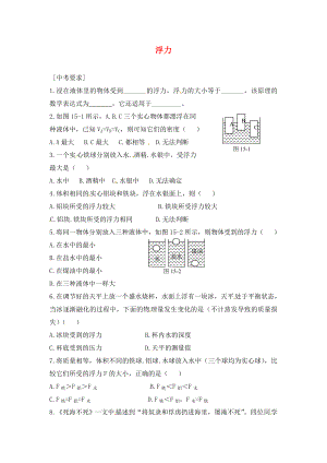 內(nèi)蒙古準(zhǔn)格爾旗第十中學(xué)2020屆中考物理一輪專題復(fù)習(xí) 22 浮力學(xué)案（無(wú)答案）