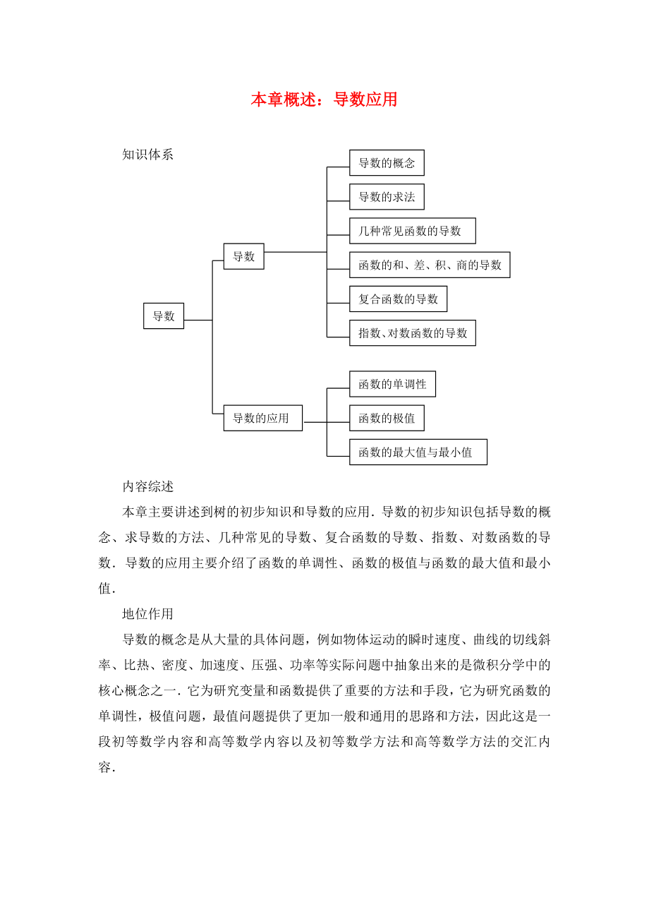 2020高中數(shù)學(xué) 第二章 變化率與導(dǎo)數(shù)及導(dǎo)數(shù)的應(yīng)用 本章概述導(dǎo)數(shù)應(yīng)用素材 北師大版選修1-1_第1頁(yè)