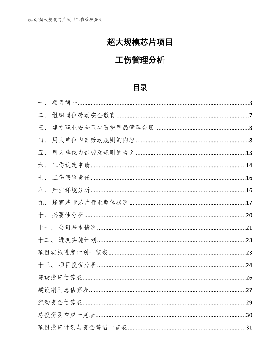 超大规模芯片项目工伤管理分析_参考_第1页