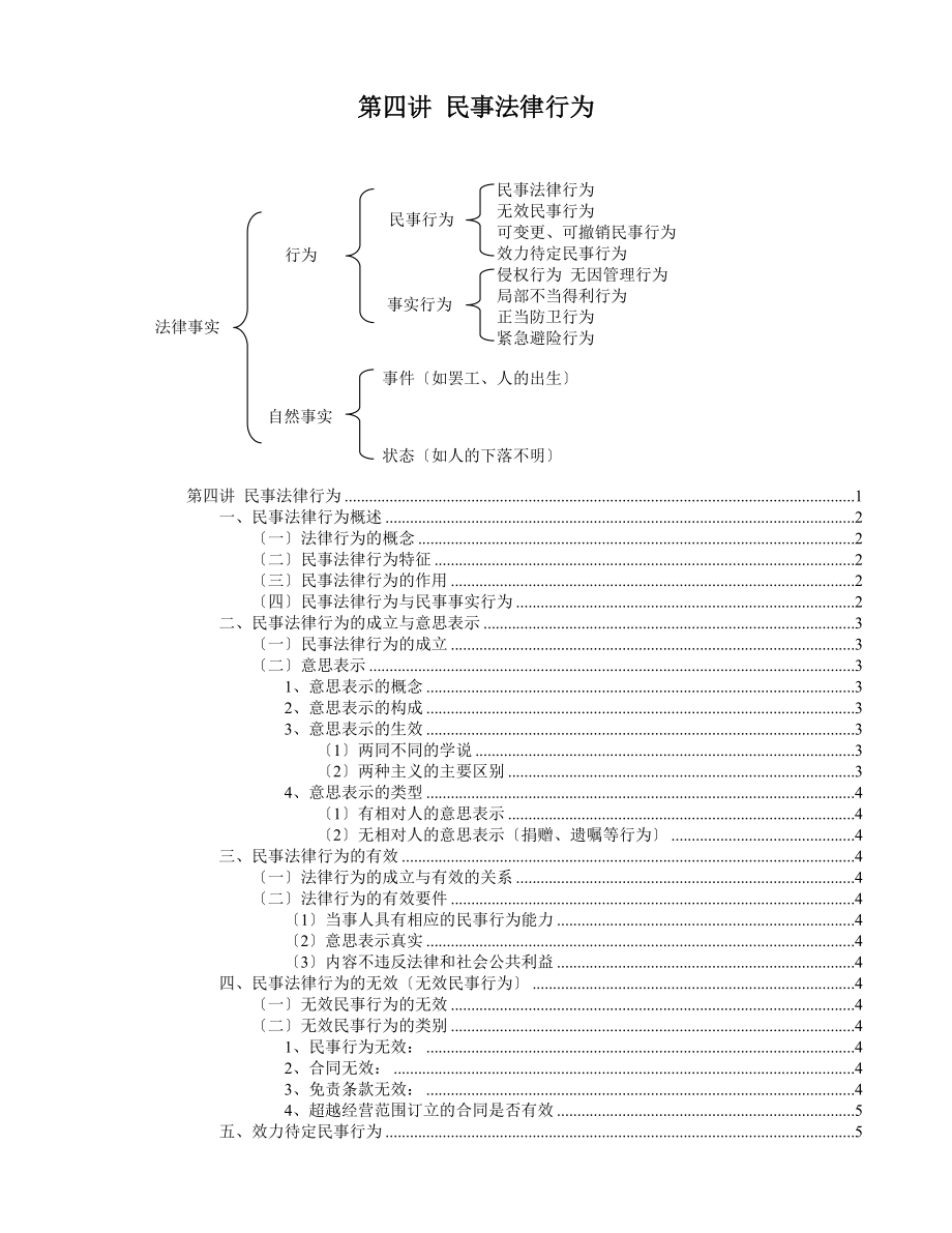 安徽黨校課件大綱精排民法原理(第四講 民事法律行為)_第1頁