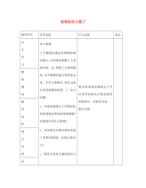 山東省臨沂市蒙陰縣第四中學(xué)七年級語文下冊 第2課《爸爸的花兒落了》（第2課時）導(dǎo)學(xué)案（無答案） 新人教版（通用）