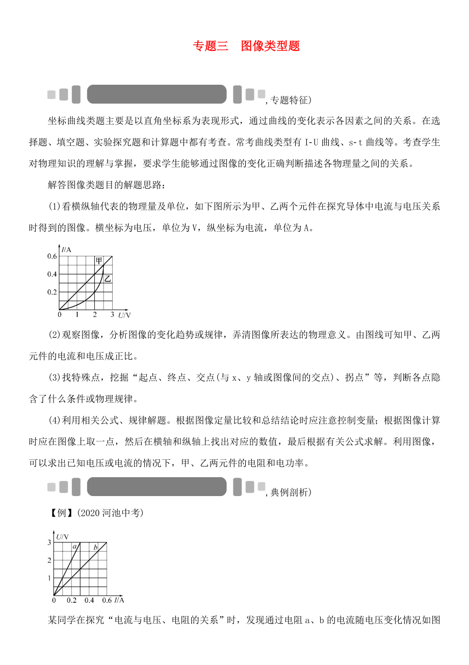 【中考命題研究】（貴陽）2020中考物理 重點題型突破 專題3 圖像類型題（無答案）_第1頁