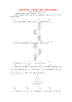 安徽省2020年高考數(shù)學(xué)第二輪復(fù)習(xí) 專(zhuān)題升級(jí)訓(xùn)練2 平面向量、復(fù)數(shù)、框圖及合情推理 理