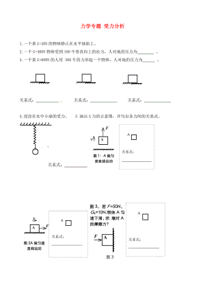 北京市延慶縣十一學(xué)校中考物理專題復(fù)習(xí) 力學(xué)專題 受力分析1（通用）