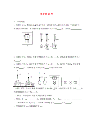 2020春八年級物理下冊 第十章 浮力小結(jié)與復(fù)習(xí)試題（無答案）（新版）新人教版