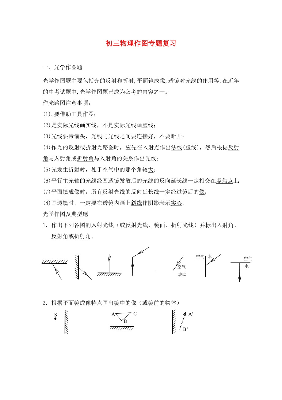 九年級物理 作圖專題復(fù)習(xí)篇 滬科版（通用）_第1頁