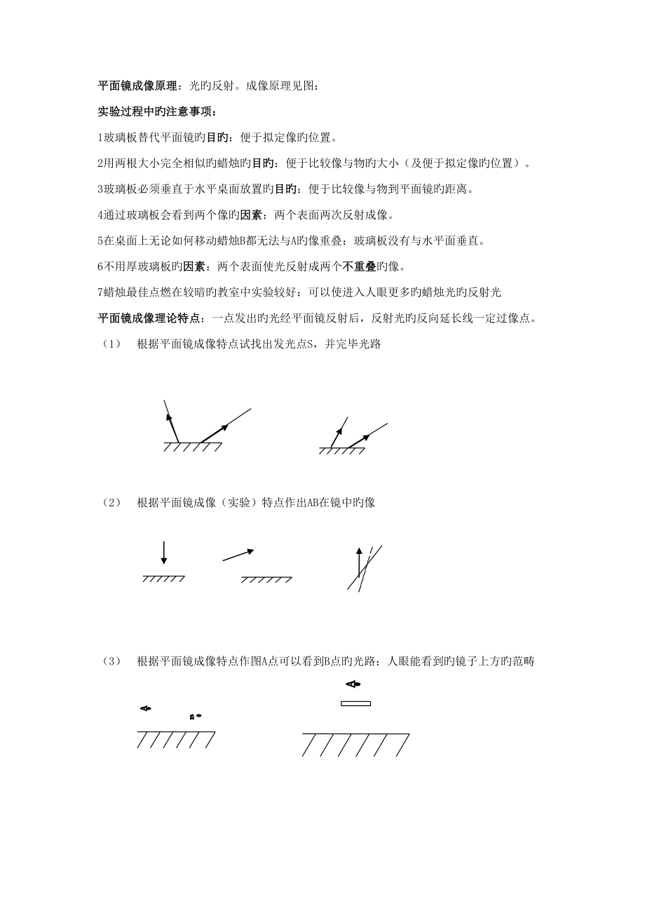 2022初中物理光現象知識點總結