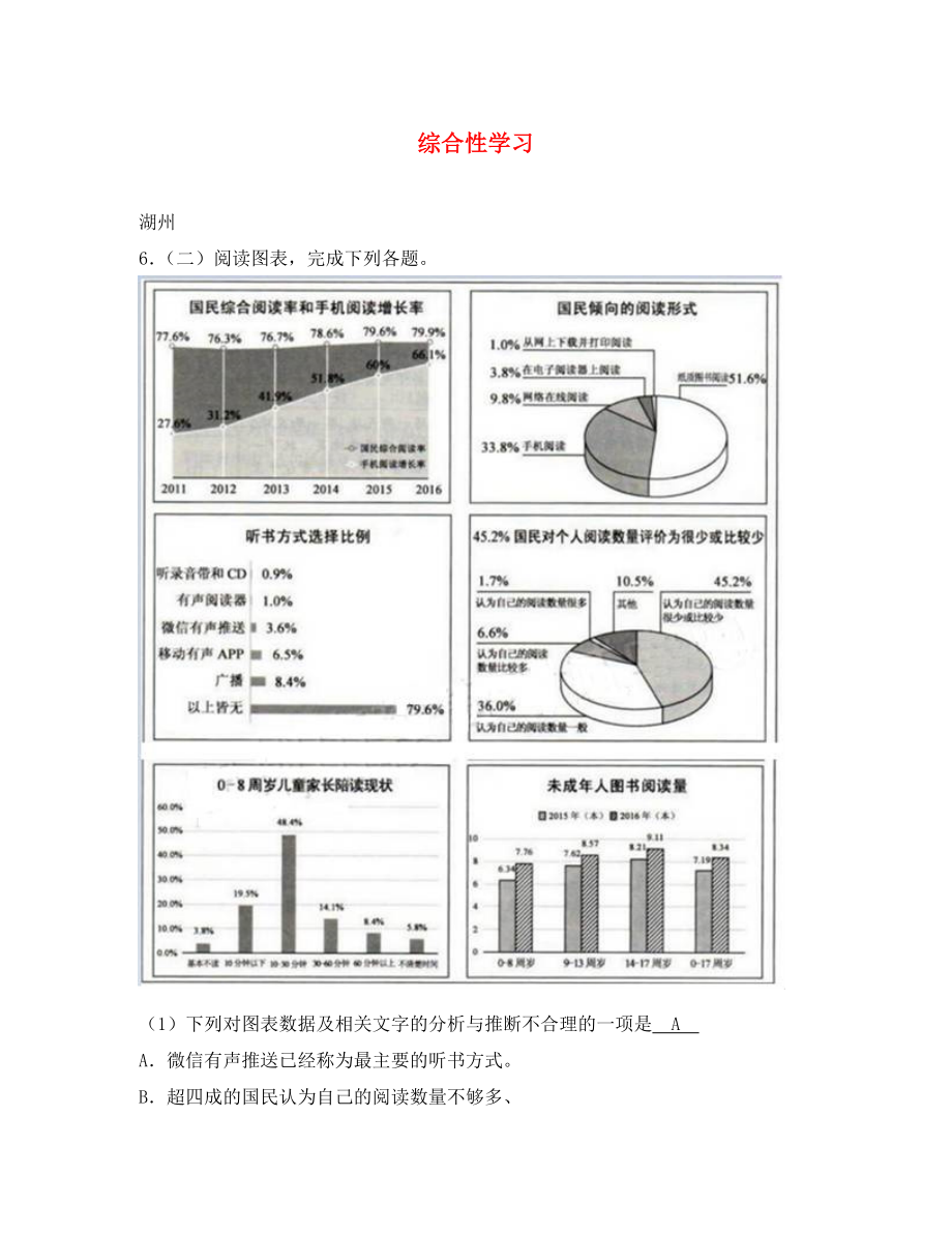 浙江省12市2020年中考語文試卷按考點分項匯編 綜合性學(xué)習(xí)（含解析）_第1頁