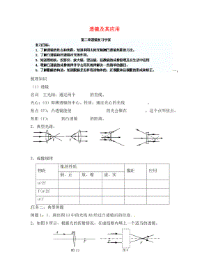 山東省寧陽縣第二十五中學(xué)八年級物理上冊 第三章 透鏡及其應(yīng)用復(fù)習(xí)學(xué)案（無答案） 新人教版