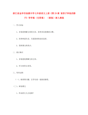 浙江省金華市湯溪中學七年級語文上冊《第29課 盲孩子和他的影子》導學案（無答案） （新版）新人教版（通用）