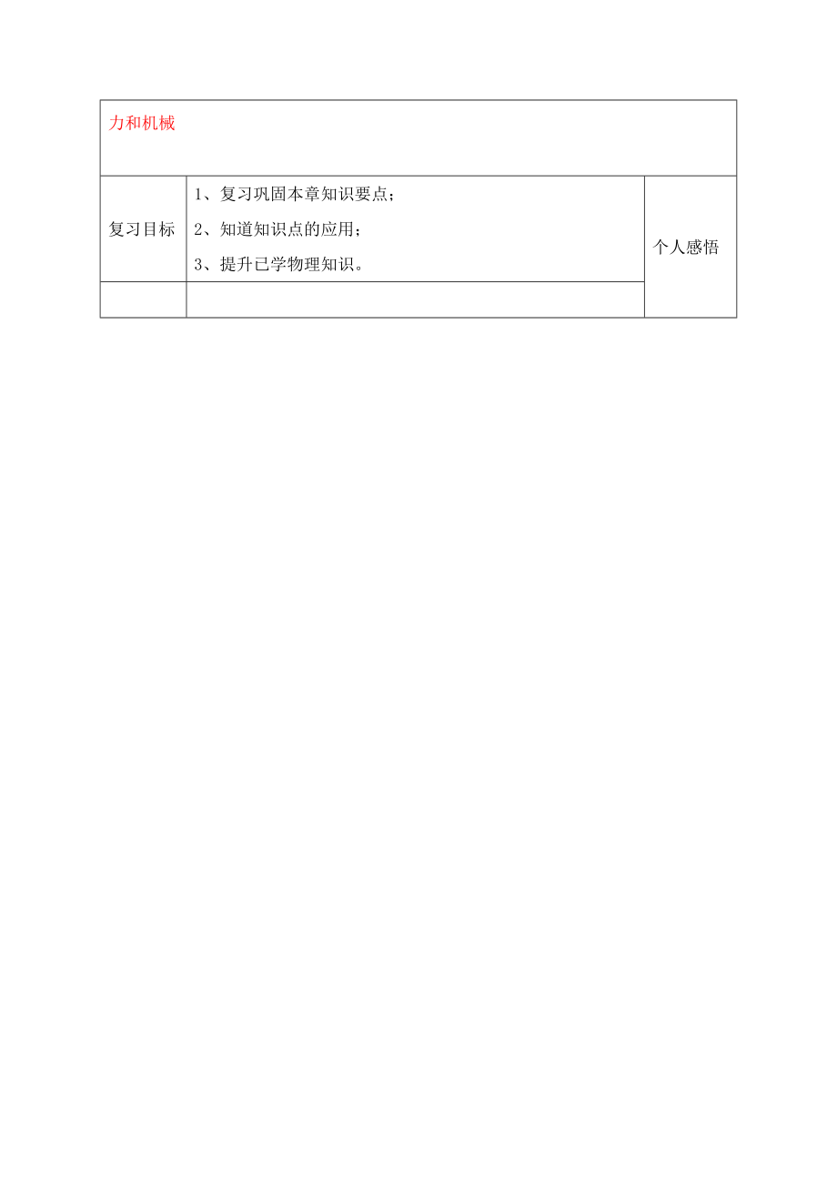 河北省贊皇縣第二中學(xué)九年級物理全冊 第13章 力和機械基礎(chǔ)復(fù)習(xí)教學(xué)案（無答案） （新版）新人教版（通用）_第1頁