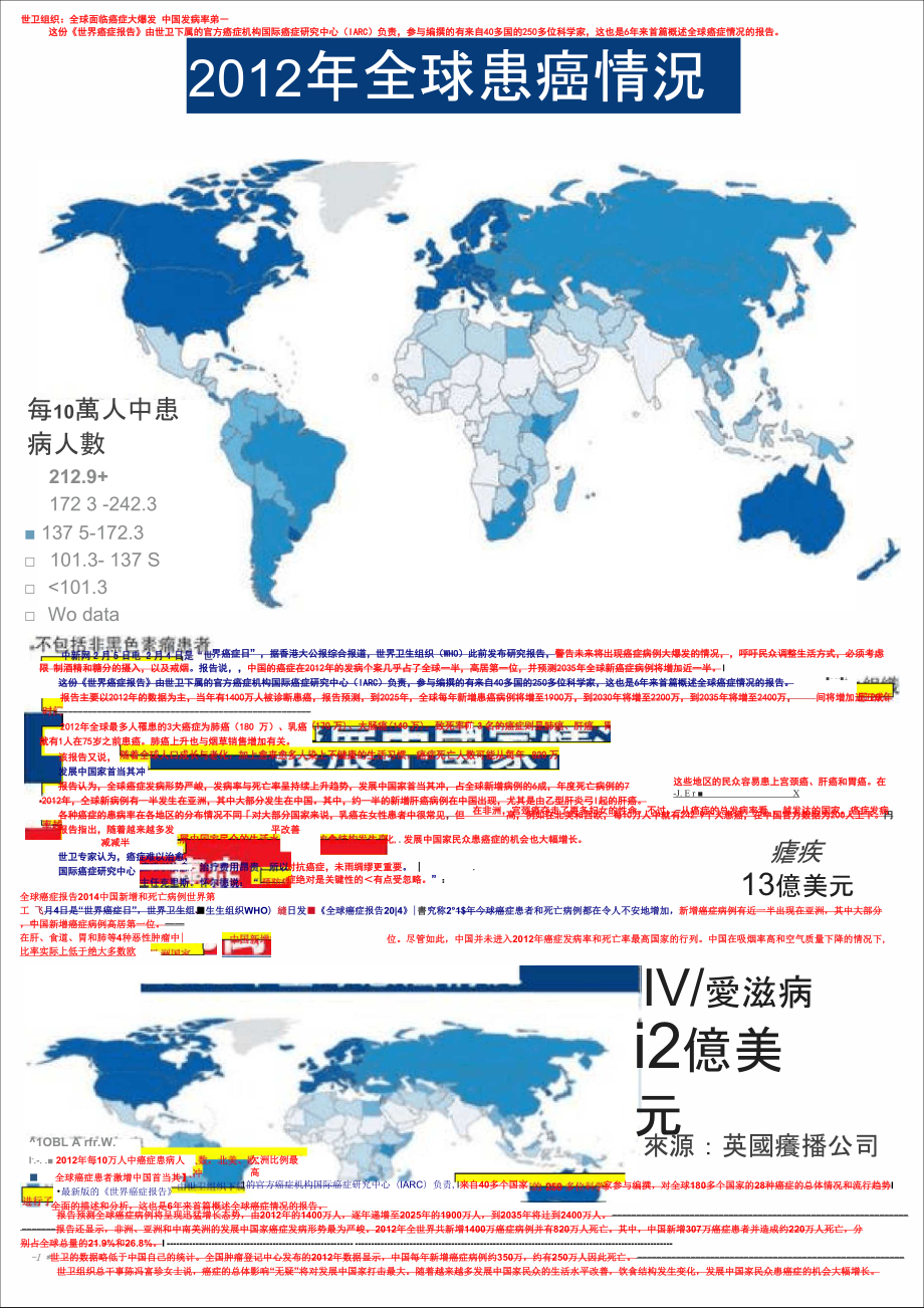 世衛(wèi)組織發(fā)布 ,2014年,世界癌癥報(bào)告_第1頁(yè)