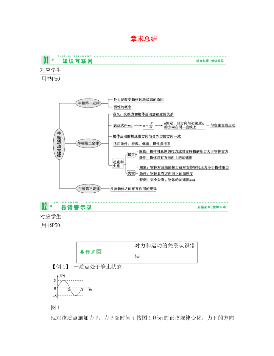 2020高考物理總復(fù)習 教師用書 三、章末總結(jié) 必修1_第1頁