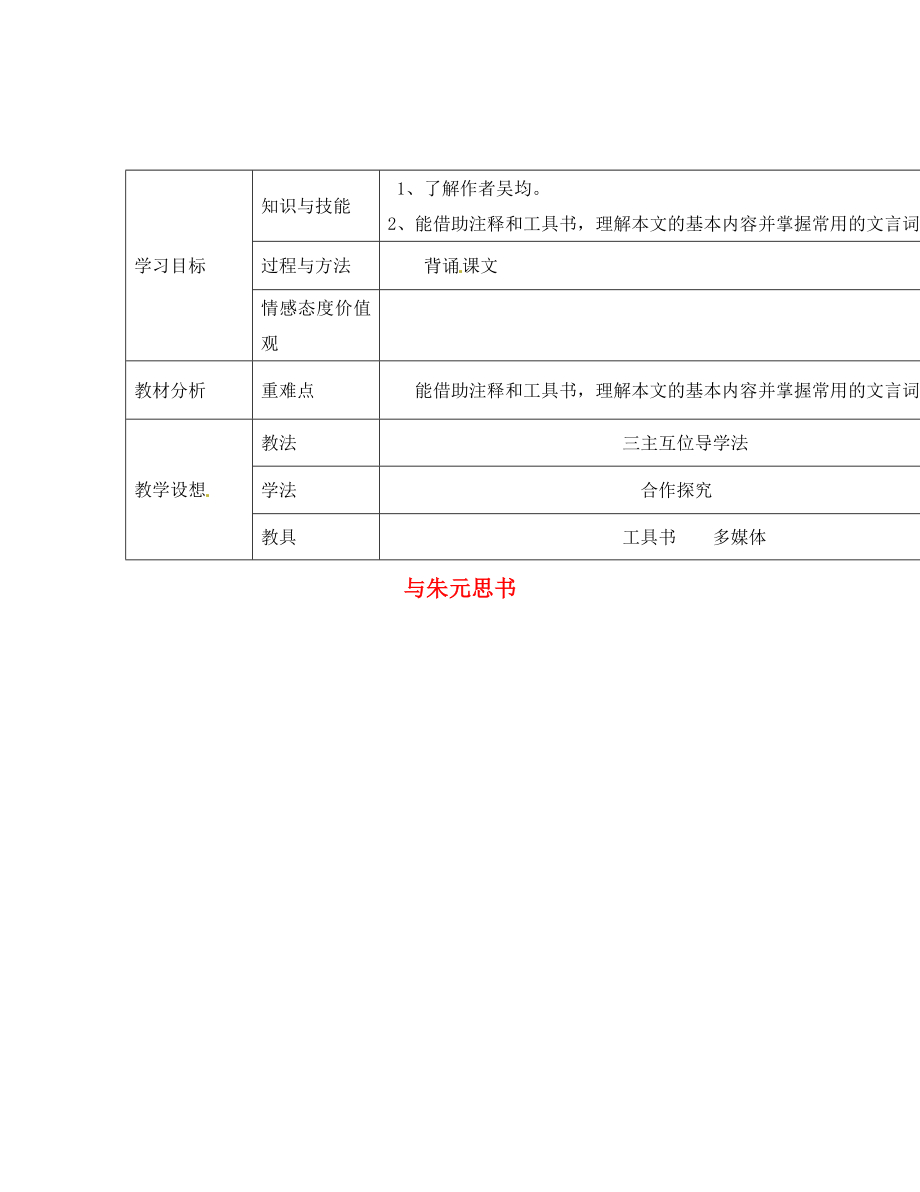 甘肅省寧縣第五中學(xué)八年級語文下冊 21 與朱元思書導(dǎo)學(xué)案1（無答案） 新人教版_第1頁