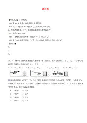 江蘇省大豐市萬盈二中2020屆中考物理總復(fù)習(xí) 滑輪組（無答案）