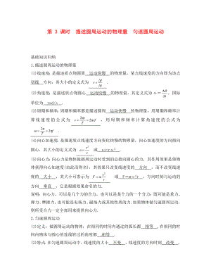 2020屆高考物理一輪復習 4.3描述圓周運動的物理量 勻速圓周運動學案