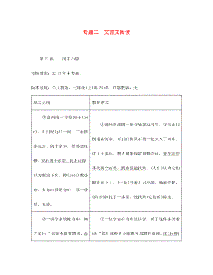 重慶市2020年中考語文總復(fù)習(xí) 第二部分 古詩文積累與閱讀 專題二 文言文閱讀 第21篇 河中石獸原文呈現(xiàn)（通用）