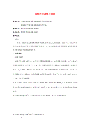 江蘇省白蒲中學(xué)2020高二數(shù)學(xué) 極限與導(dǎo)數(shù) 函數(shù)的單調(diào)性與極值教案 蘇教版