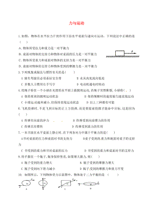 江蘇省泗洪縣中考物理午練復習試題 力與運動（無答案）