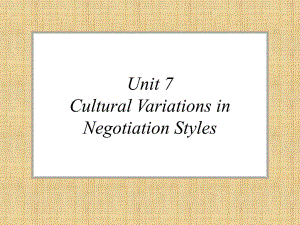 跨文化交际实用教程-Unit7