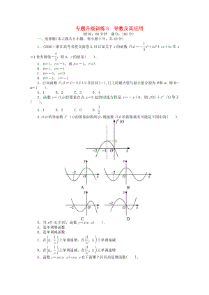 浙江省2020年高考數(shù)學(xué)第二輪復(fù)習(xí) 專題升級(jí)訓(xùn)練6 導(dǎo)數(shù)及其應(yīng)用 文