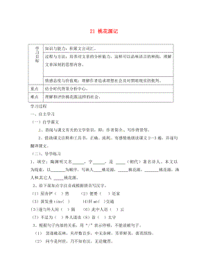 重慶市綦江縣隆盛中學八年級語文上冊 21 桃花源記學案（無答案） 新人教版（通用）