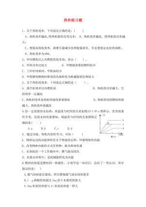 山東省濱州市鄒平實(shí)驗(yàn)中學(xué)九年級(jí)物理下冊(cè)《第十六章 熱和能》練習(xí)題（無(wú)答案） 魯教版（通用）