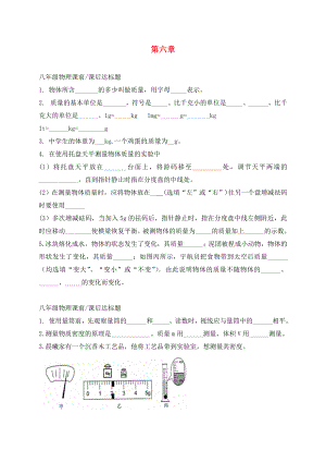 山東省濱州市博興縣錦秋街道辦事處清河學(xué)校八年級(jí)物理上冊(cè)《第六章 質(zhì)量與密度》課前課后檢測(cè)（無(wú)答案）（新版）新人教版