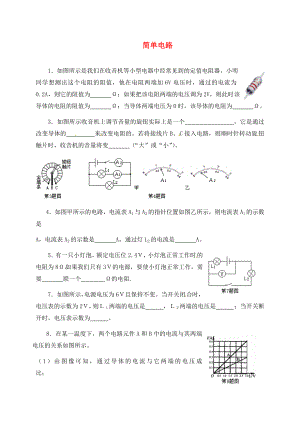 江蘇省泗洪縣中考物理午練復(fù)習(xí)試題 簡(jiǎn)單電路（無(wú)答案）（通用）