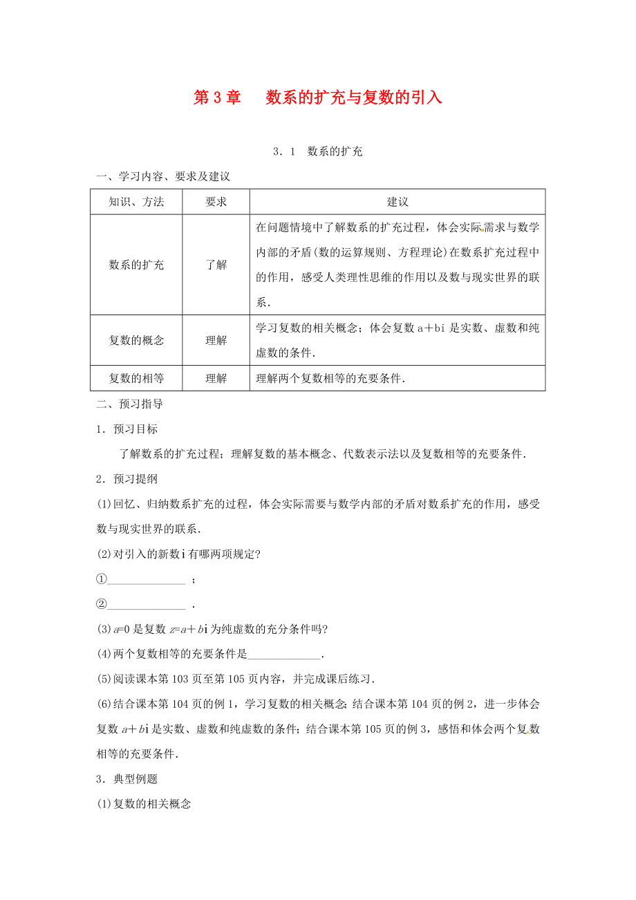 江蘇省蘇州市第五中學(xué)高中數(shù)學(xué) 第三章 數(shù)系的擴(kuò)充與復(fù)數(shù)的引入學(xué)案（無(wú)答案）蘇教版選修2-2_第1頁(yè)