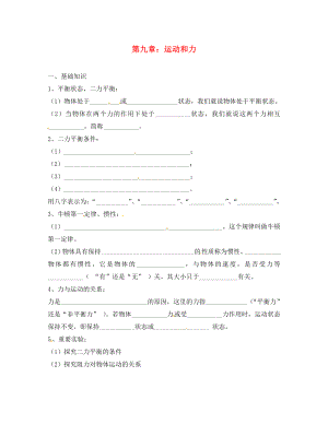 江蘇省丹陽市八中八年級物理下冊 第九章 運動和力學案（無答案） 蘇科版