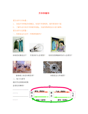 江蘇省射陽(yáng)縣特庸初級(jí)中學(xué)八年級(jí)物理上冊(cè) 第二章《第4節(jié) 升華和凝華》課堂互動(dòng)學(xué)案（無(wú)答案） 蘇科版