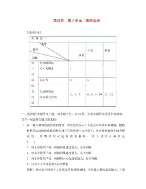 2020屆高三物理練習 圓周運動 新人教版