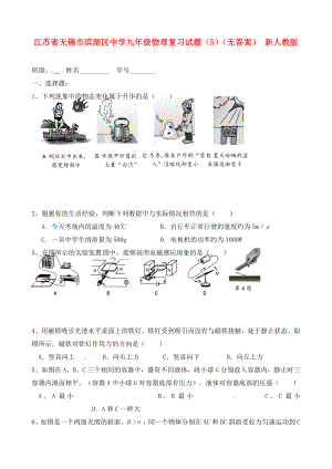 江苏省无锡市滨湖区中学九年级物理复习试题（5）（无答案） 新人教版