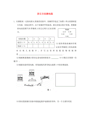 江蘇省鹽城市大豐市萬盈第二中學2020屆中考物理 其它方法測電阻專項訓練（無答案）