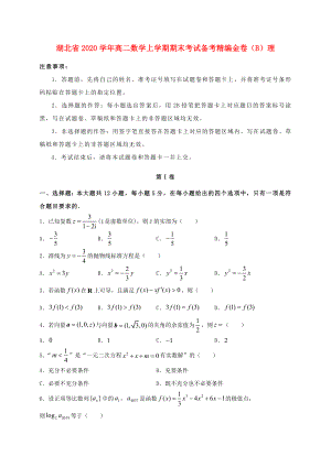 湖北省2020学年高二数学上学期期末考试备考精编金卷（B）理