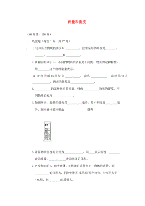 江蘇省鹽城市大豐市萬(wàn)盈第二中學(xué)2020屆中考物理 質(zhì)量和密度復(fù)習(xí)（無(wú)答案）