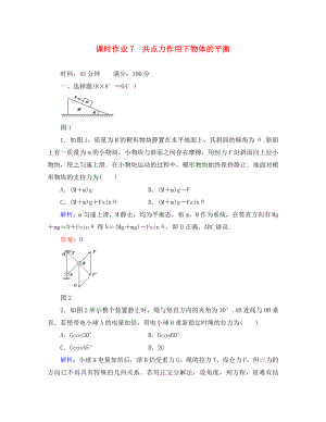 2020高考物理總復(fù)習(xí) 共點(diǎn)力作用下物體的平衡講與練配套課時(shí)作業(yè) 新課標(biāo)（通用）