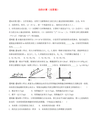 江蘇省大豐市萬盈二中2020屆中考物理總復(fù)習(xí) 功的計算（無答案）