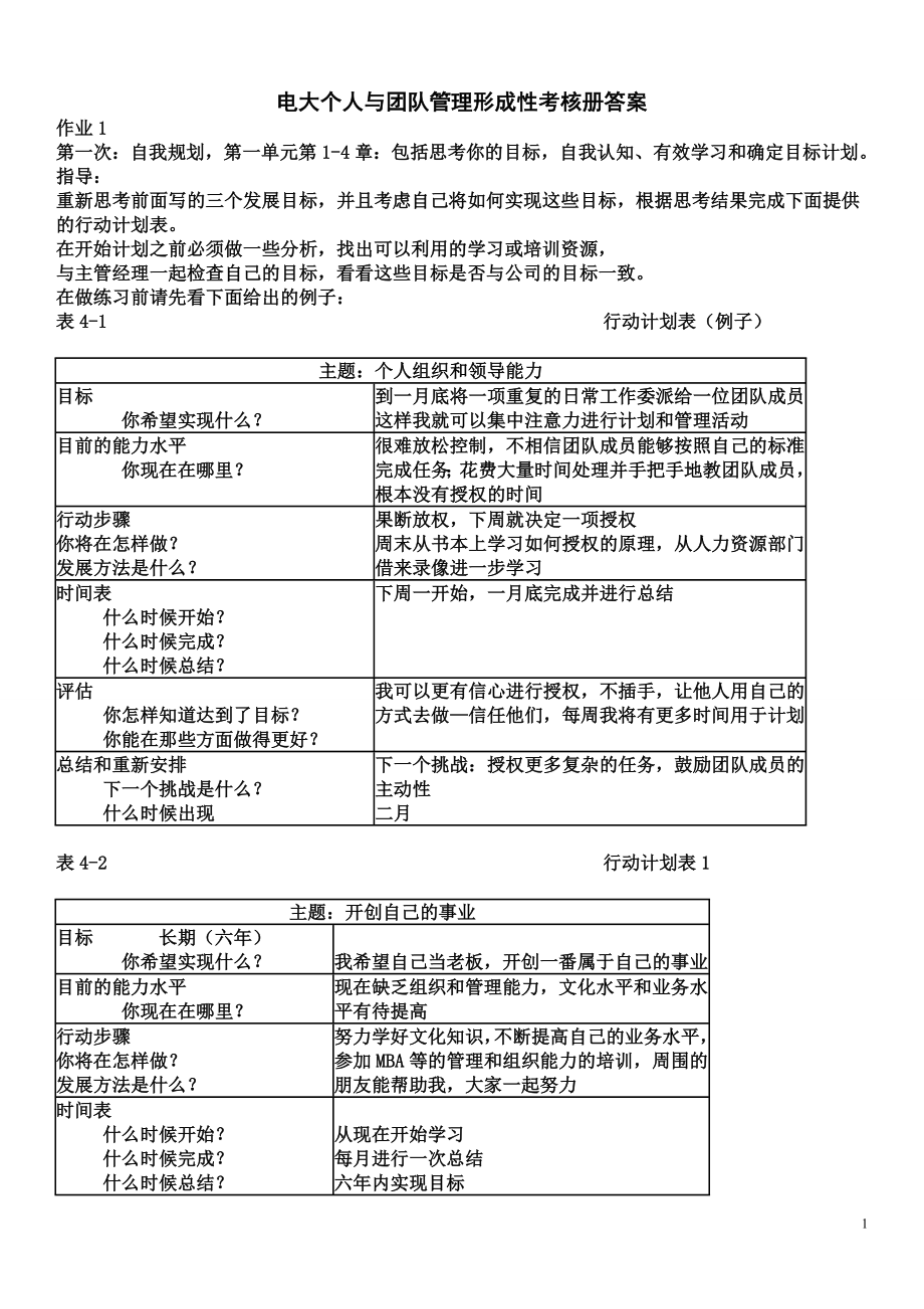 电大作业个人与团队管理形成性考核册答案参考参考答案_第1页