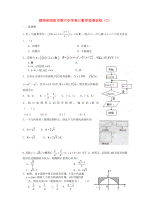 湖南省浏阳市第六中学高三数学短卷训练（3）