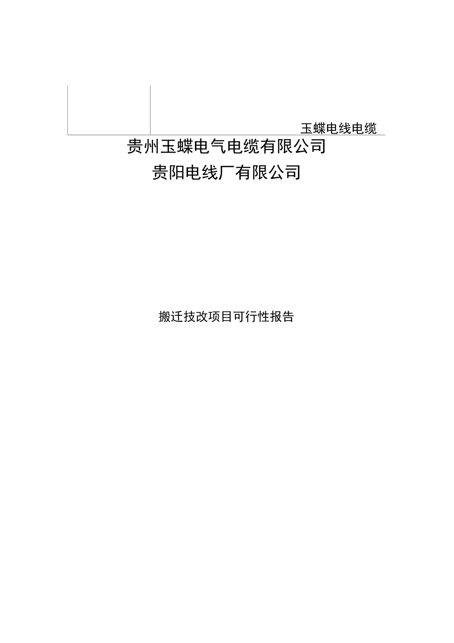 搬迁技改项目可行性实施报告_第1页